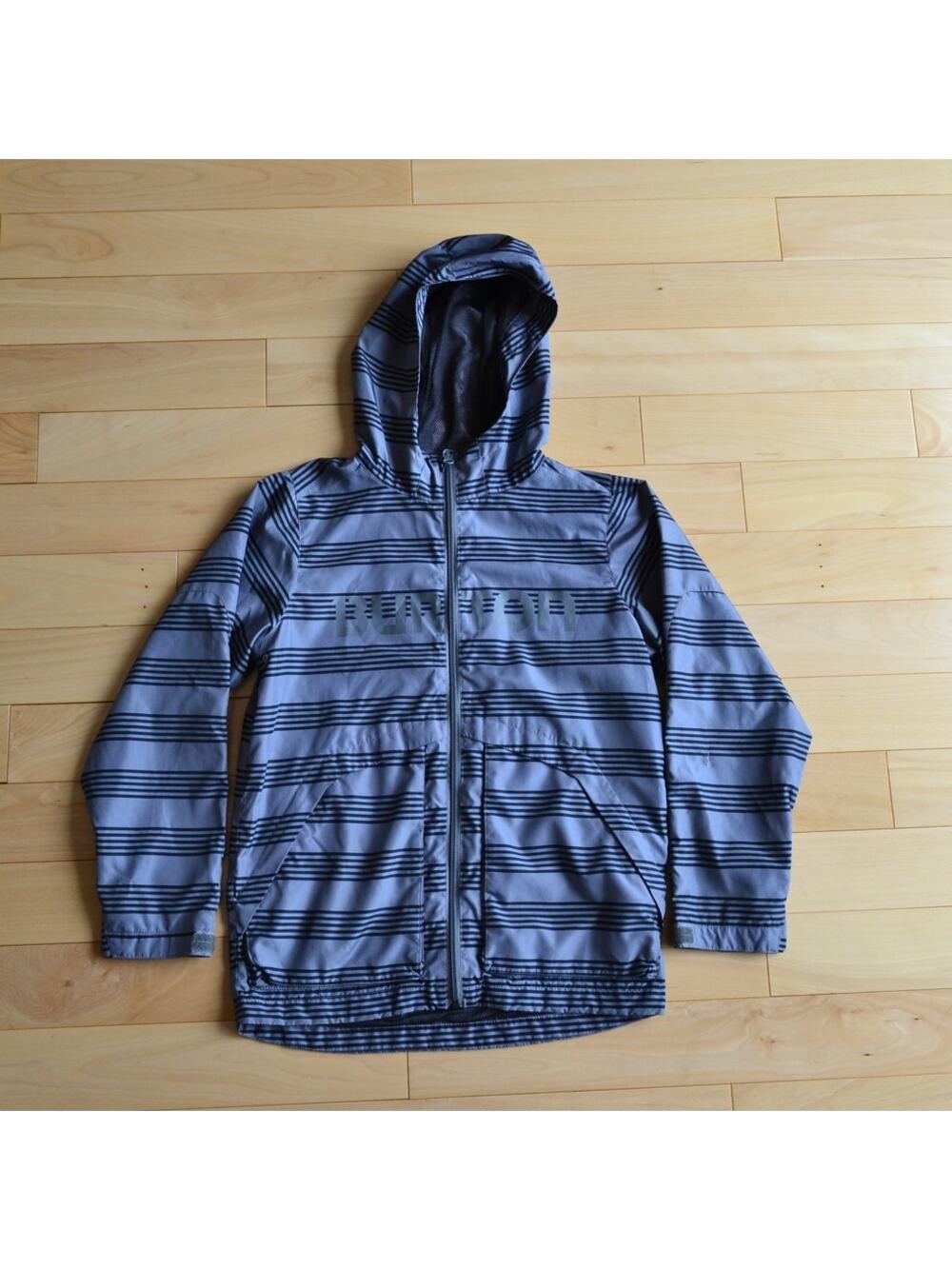 Burton Windbreaker Rain Jacket Striped Gray Size Medium Dryride